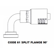 3/4" X 3/4" Code 61 90° Split Flange 3/4" X 3/4" Code 61 90° Split Flange